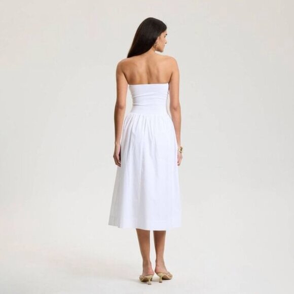 A New Day Women's White Strapless Tube Knit Midi Dress Small - Picture 2 of 12